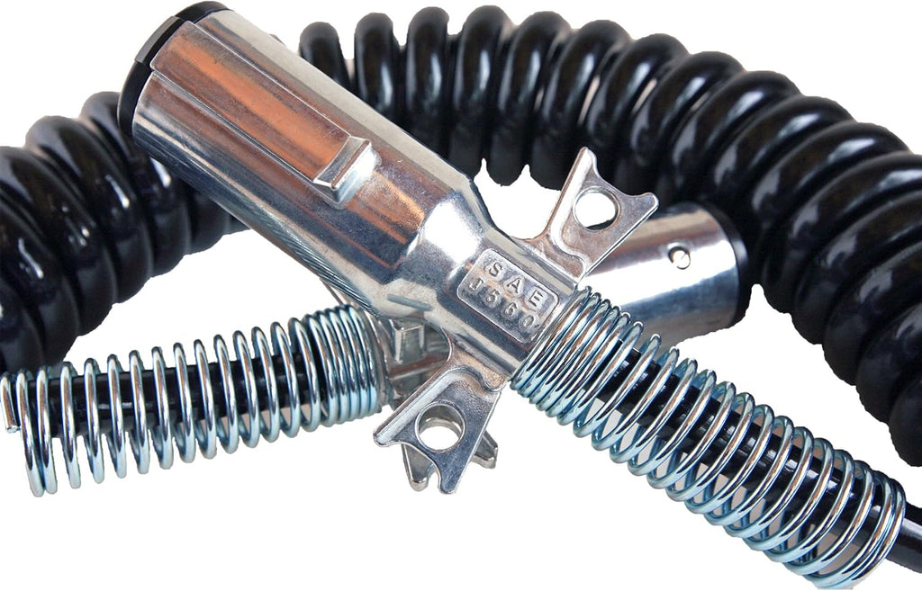 15' Coiled Electric Trailer Cable, 2 X 12 Leads, Pack of 2 H4570