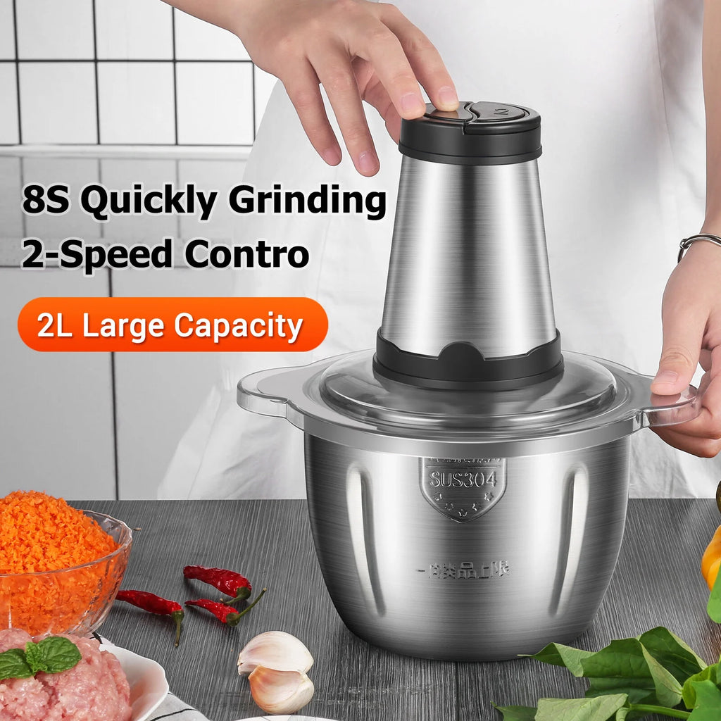 2L Stainless Steel Electric Meat Grinder Food Processor W132137