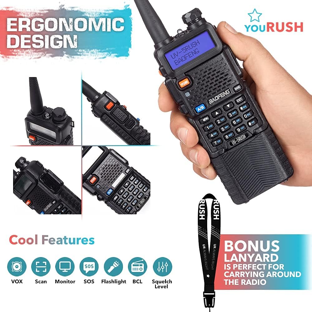2 Pack 8W Two Way Radio with 3800mAh and 2800mAh Batteries D746400