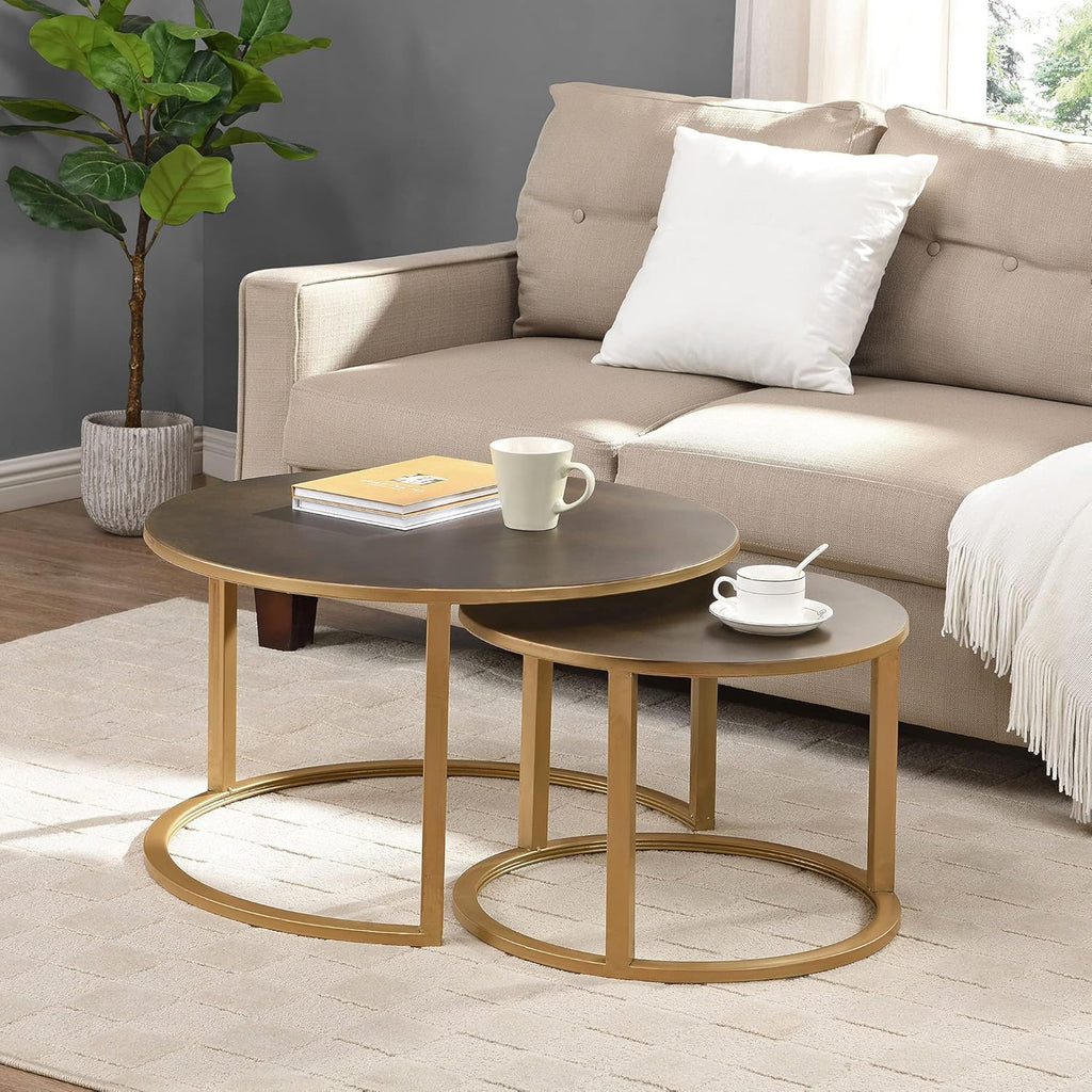 Silver Nesting Coffee Table 2-Piece Set O720
