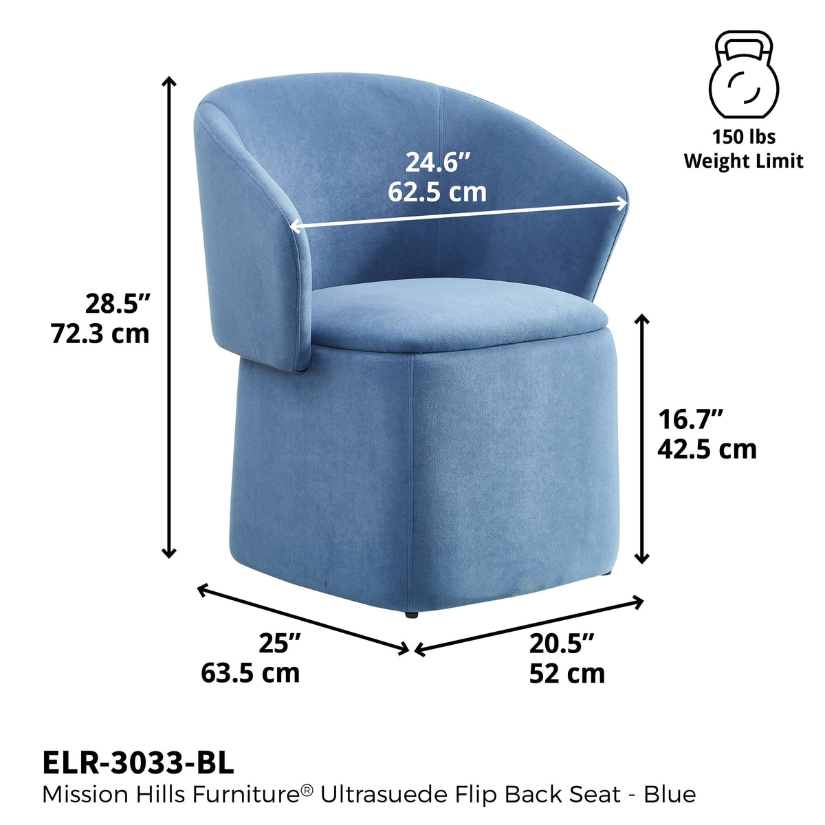 Blue Chair & Ottoman Set W6743