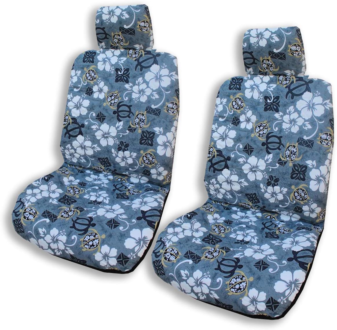 Gray Hawaiian Car Seat Covers Pack of 2 V35484