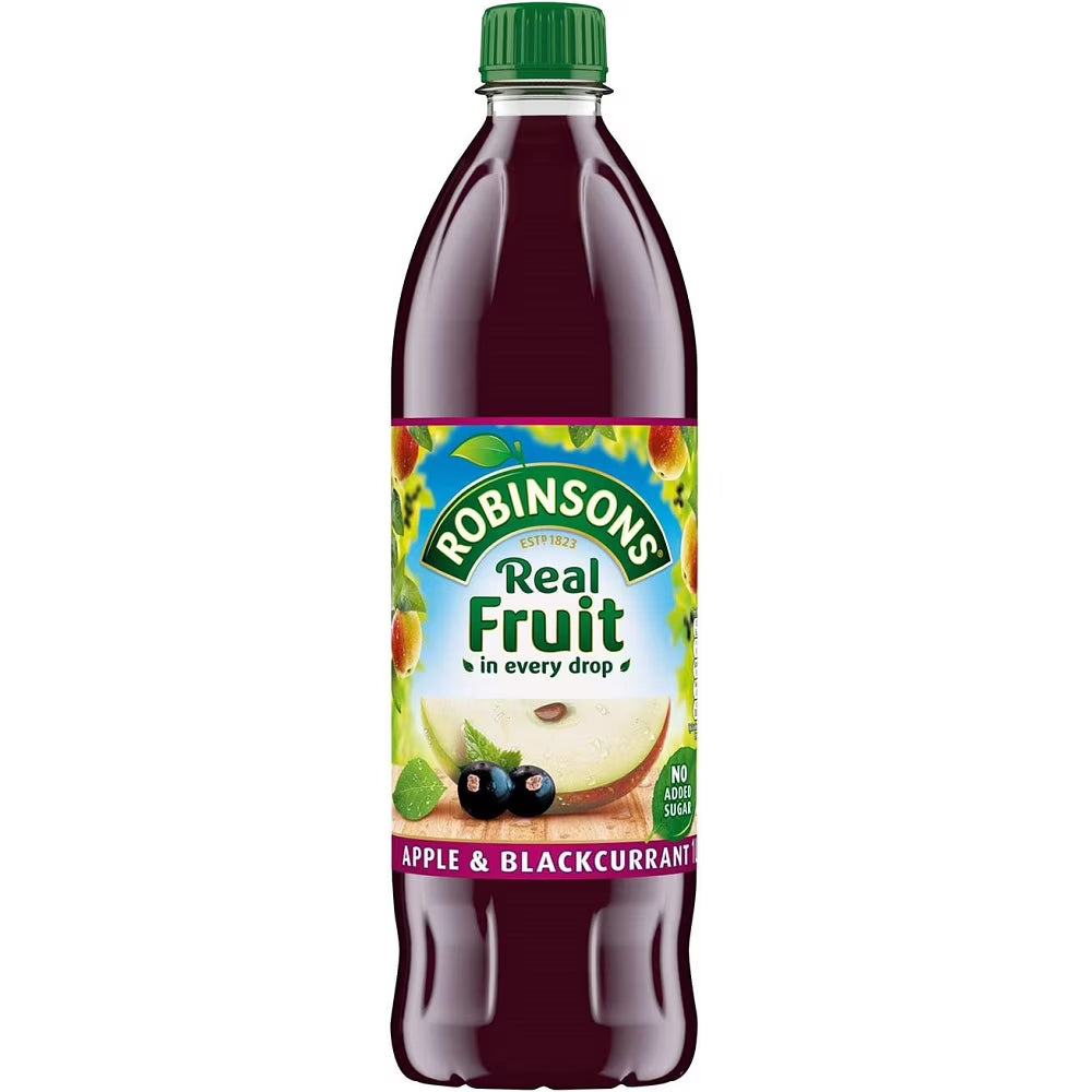 Apple & Blackcurrant Fruit Drink, No Added Sugar, 1 Liter (Pack of 12) L1854