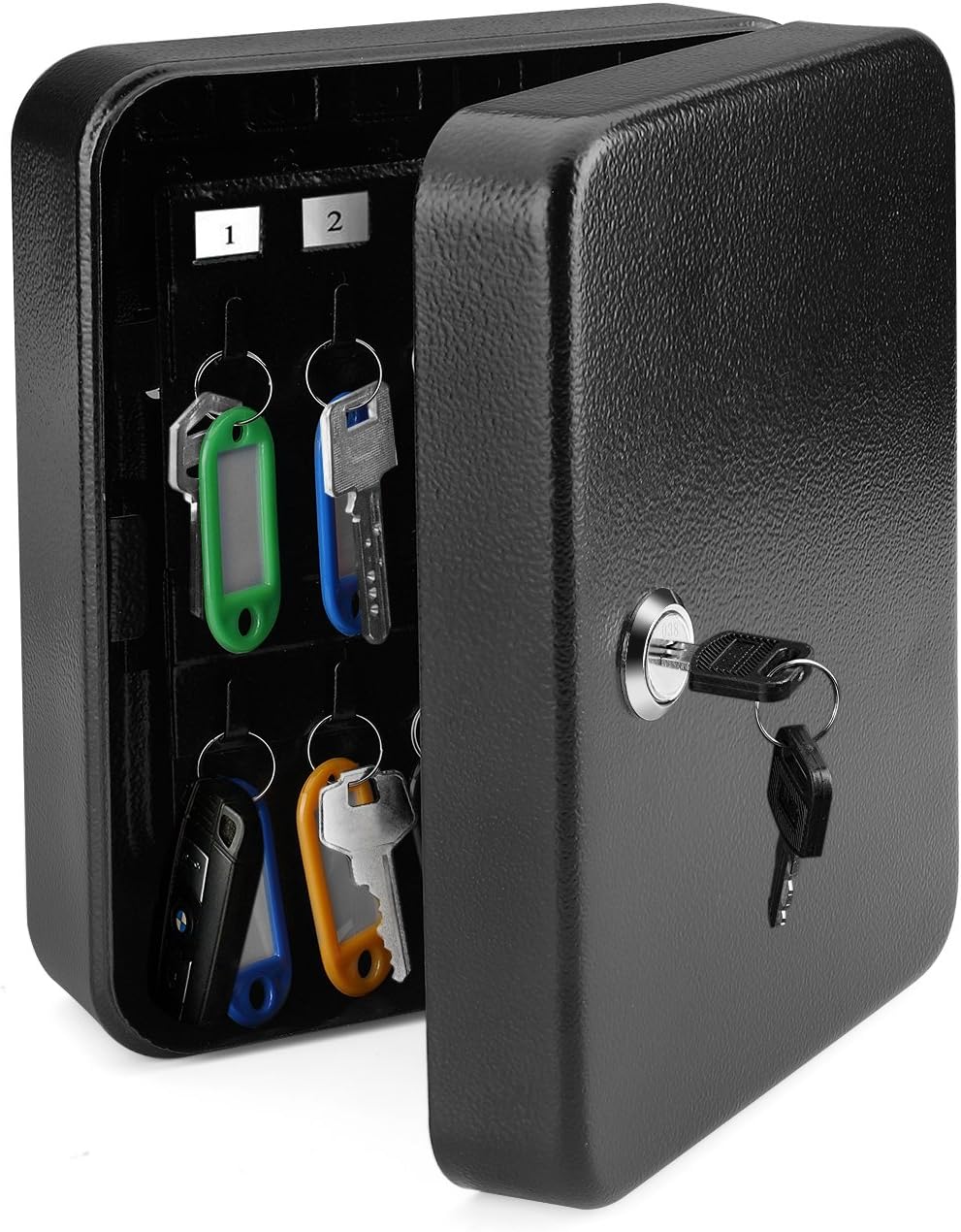 Black Wall Mounted Key Cabinet with 40 Key Holder, Pack of 2 G702673