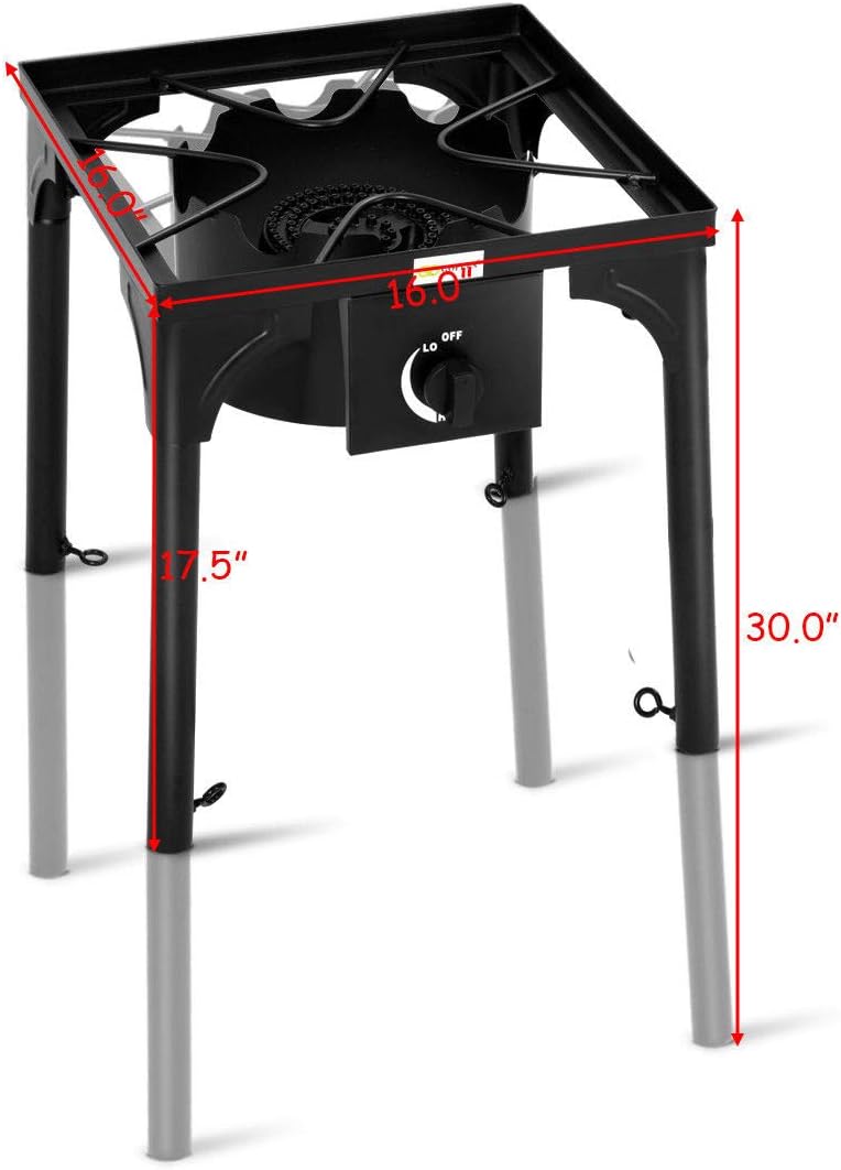 Single-Burner 100,000-BTU Propane Gas Camp Stove with Detachable Legs O400