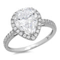 18K White Gold Halo Engagement Ring with Cultured Diamond A81043