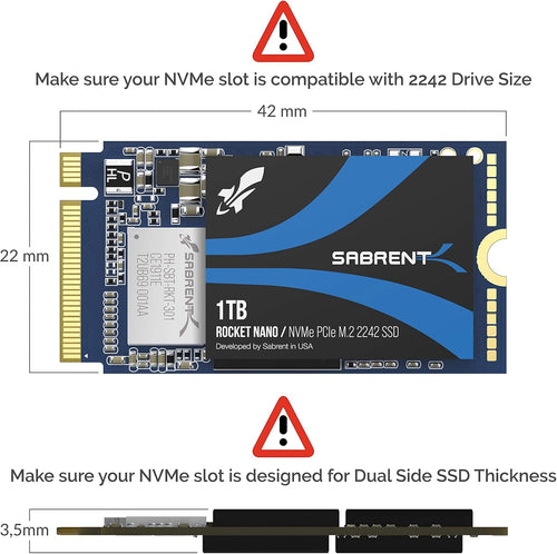 1TB Rocket NVMe PCIe M.2 2242 DRAM-Less Low Power Internal SSD V376070
