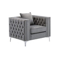 Gray Velvet Armchair D815