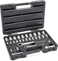 21-Piece Pass-Thru Socket Set, 3/8-Inch Drive Metric/SAE, Black Storage Case A6273