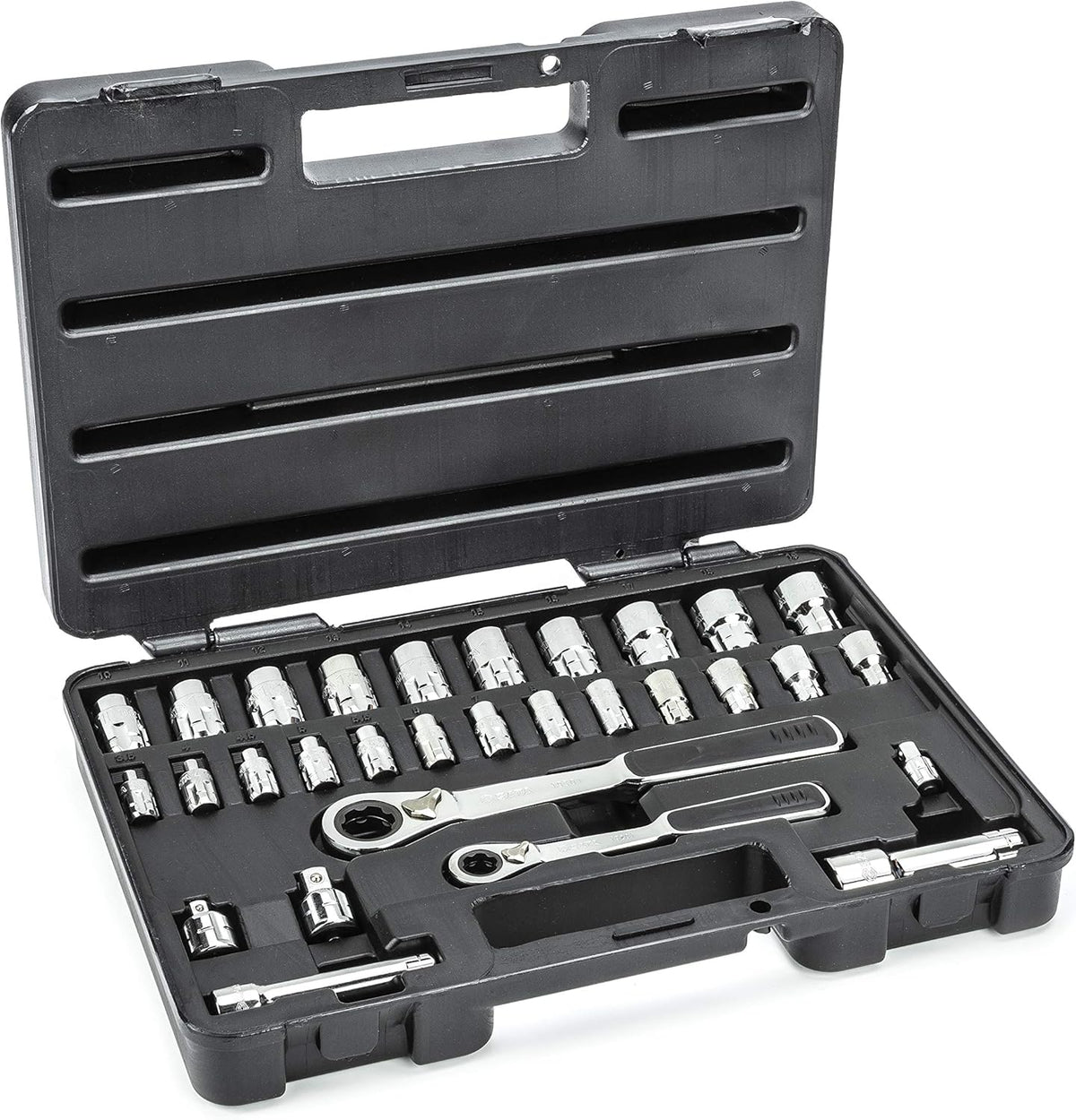 21-Piece Pass-Thru Socket Set, 3/8-Inch Drive Metric/SAE, Black Storage Case A6273