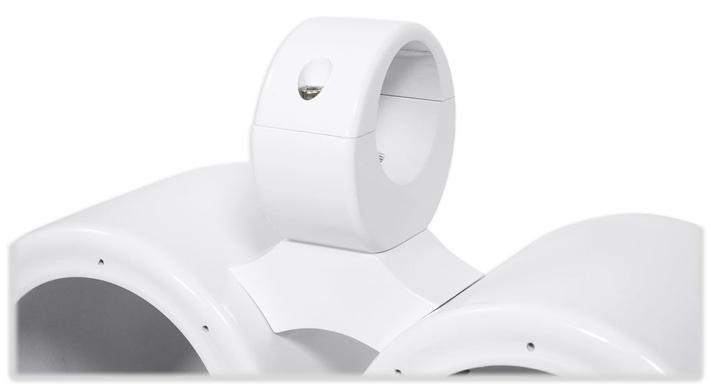 Dual 6.5" White Aluminum Wakeboard Tower Speaker Pods with Cover Y77566