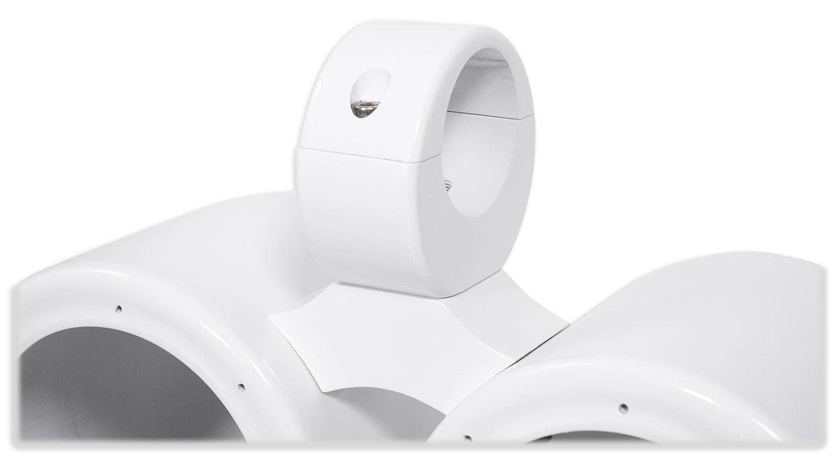 Dual 6.5" White Aluminum Wakeboard Tower Speaker Pods with Cover Y77566