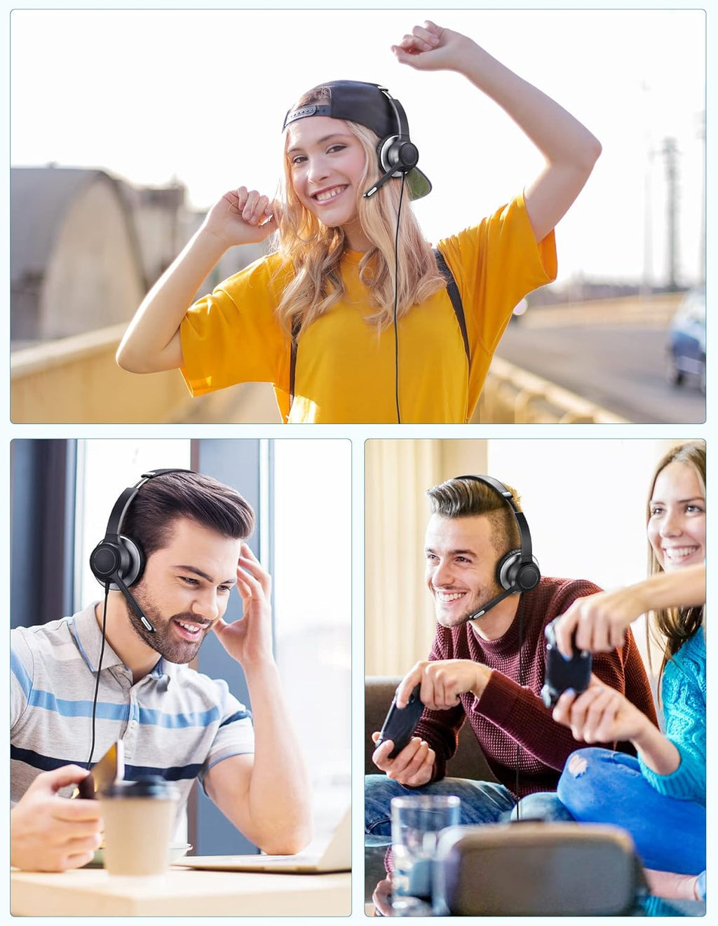3.5mm/USB 2-in-1 Noise Canceling PC Headset with Microphone Y8214
