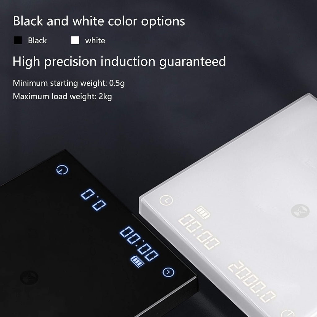 Black 2kg 0.1g Digital Coffee Scale with Timer Pack of 2 W974226
