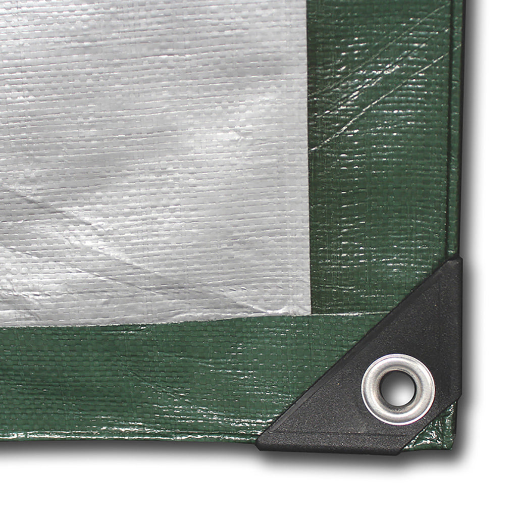 Green/Silver Heavy Duty Polyethylene Tarp, 12’ x 14’, 5 oz. I993