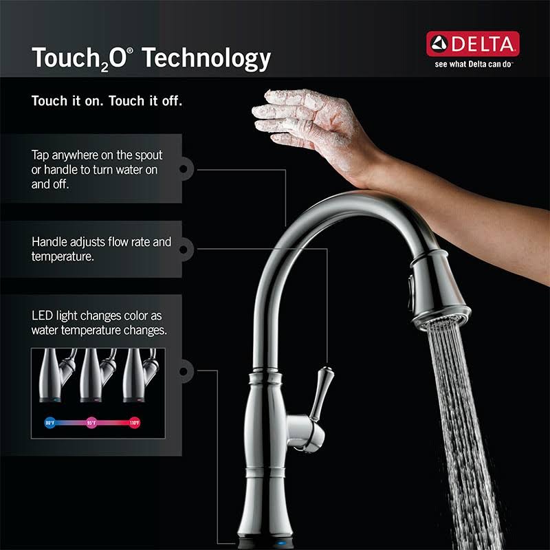 Black Stainless Single Handle Pull-Down Bar Faucet with Touch M868