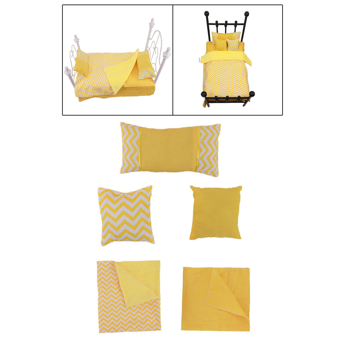 18 inch Doll Bedding Set Yellow Q198495