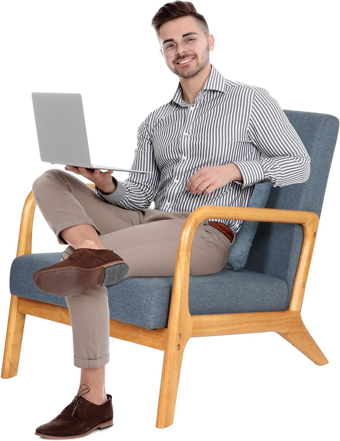 Blue Fabric Accent Chair Z51309