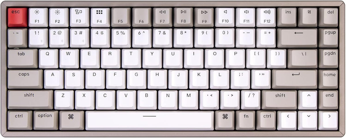 75% Layout 84-Key Hot-swappable Bluetooth Wireless/USB Wired Mechanical Keyboard with Double-Shot Retro Keycaps O387
