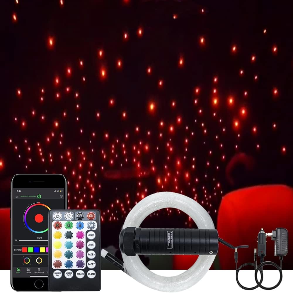 6W Fiber Optic Star Ceiling Light Kit with 295pcs Fiber Cable and RF Remote X67366