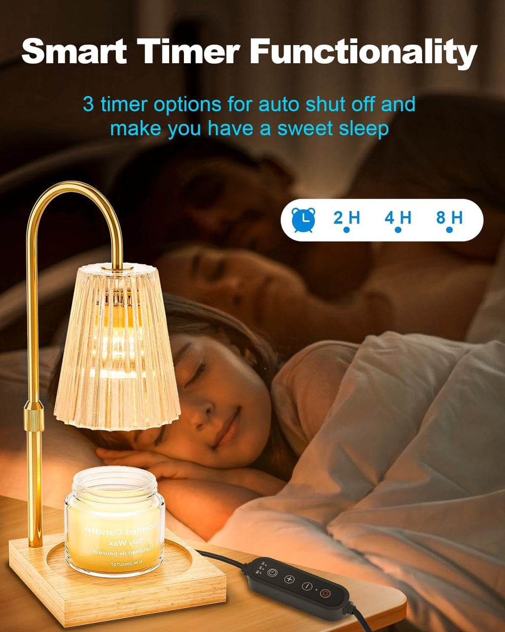 Candle Warmer Lamp with Timer, Dimmable, Adjustable Height K40381