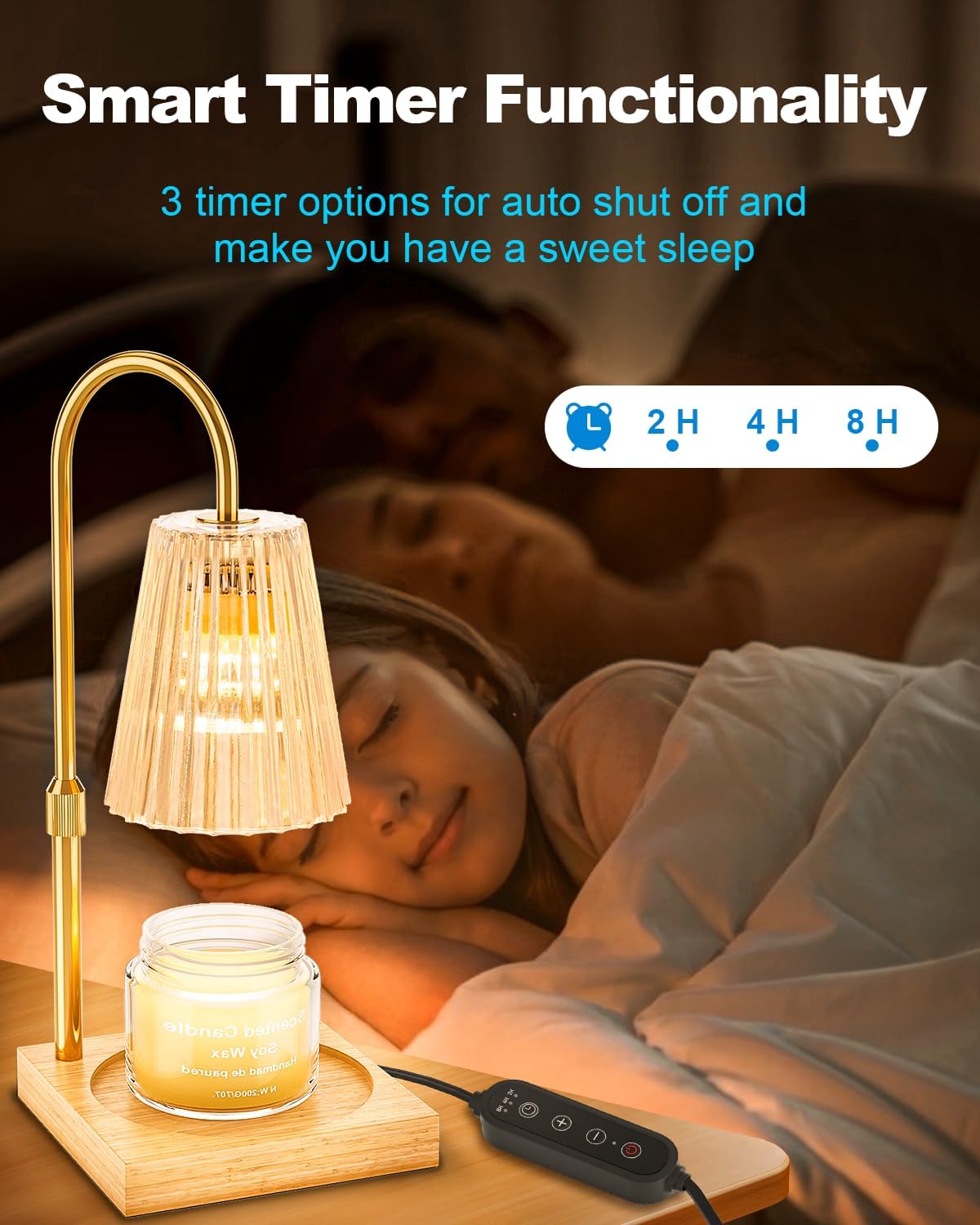 Candle Warmer Lamp with Timer, Dimmable, Adjustable Height K40381
