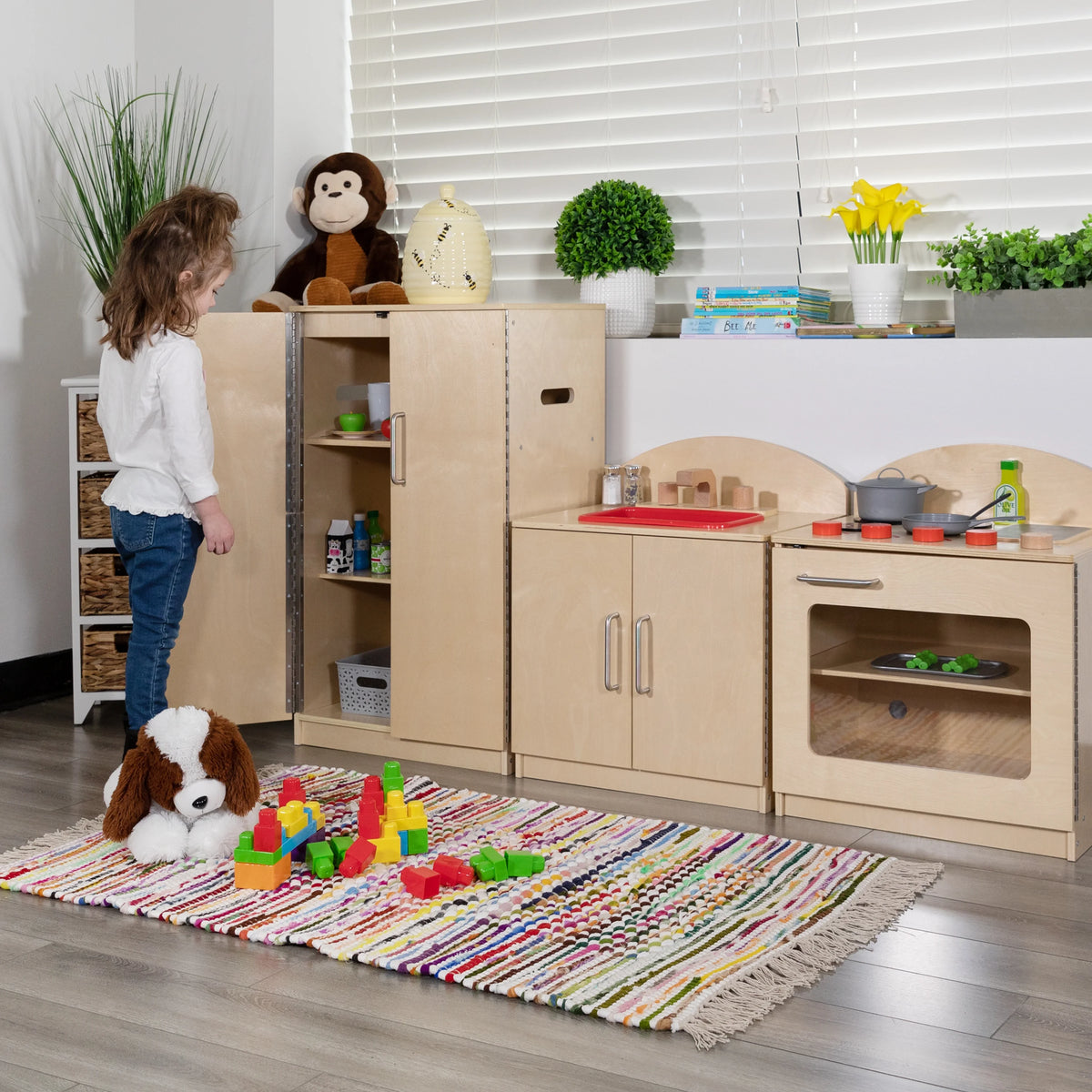 Children's Wooden Kitchen Set with Stove, Sink and Refrigerator J161792