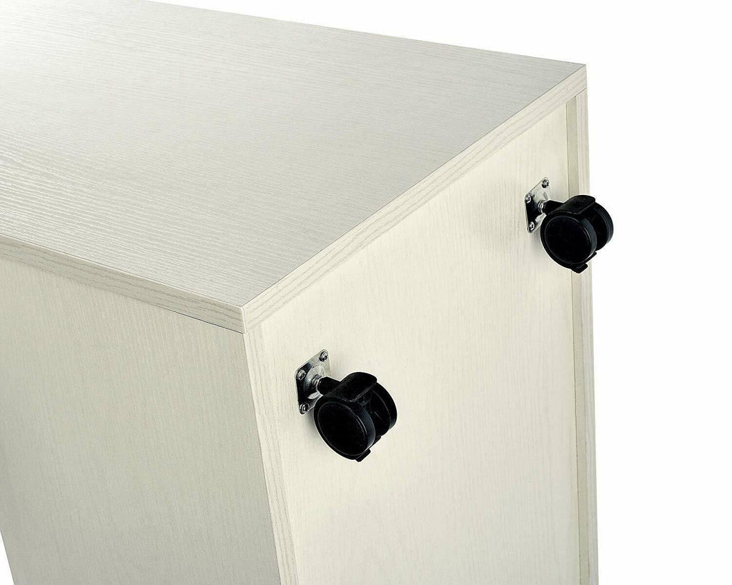 White Mobile Rolling Wood Blueprint Roll File Organizer L699