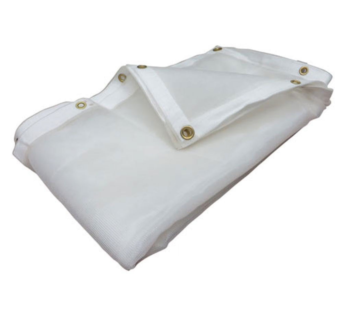 White Super Heavy Duty Mesh Tarp Sun Shade Awning and Fence Screen D332982