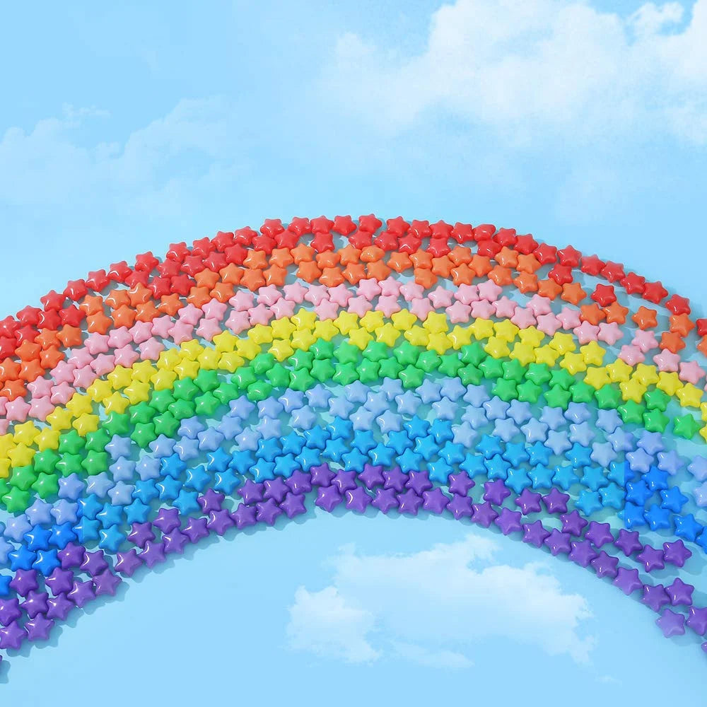 100pcs Rainbow Colorful Plastic Star Ball Pit Balls S325934