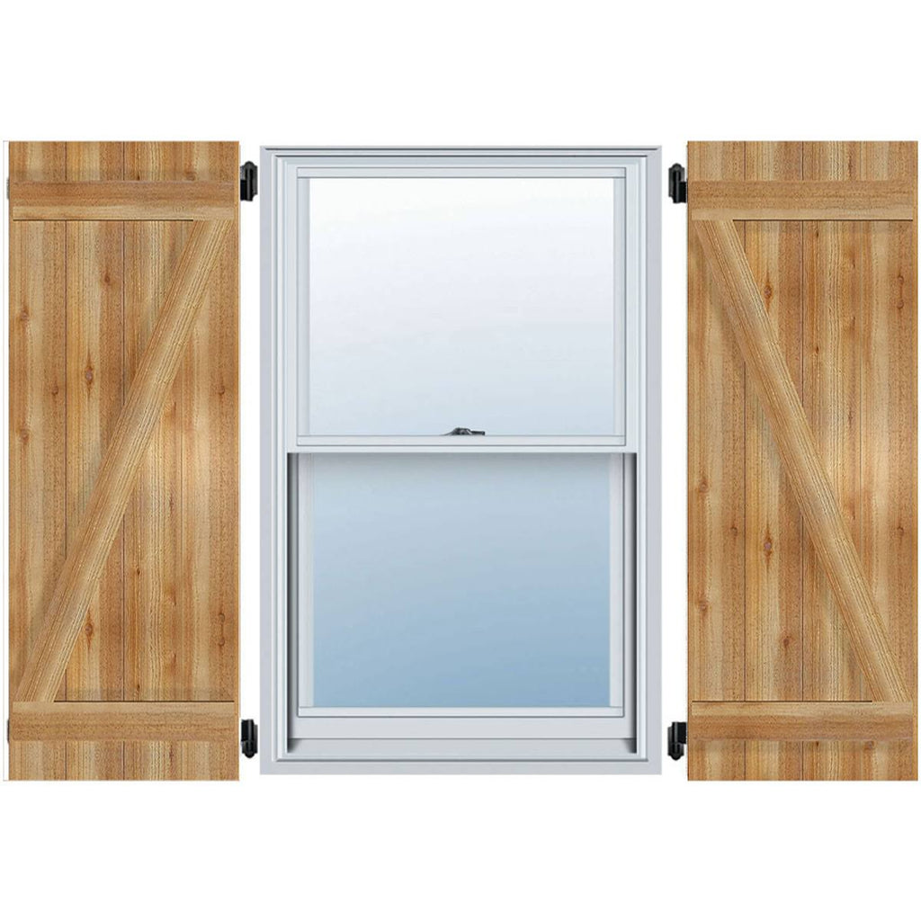Rough Sawn Western Red Cedar Board-n-Batten Shutters Q686