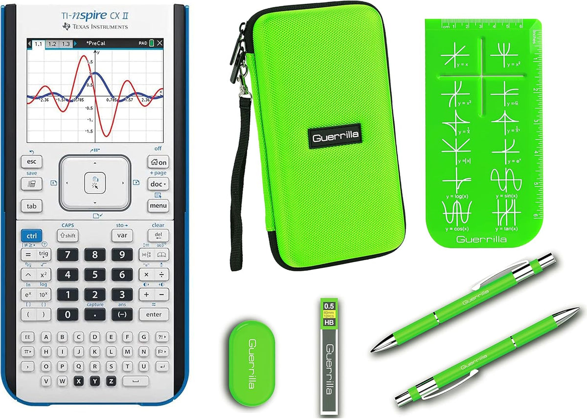 Green Graphing Calculator with Zipper Case and Accessory Kit N579