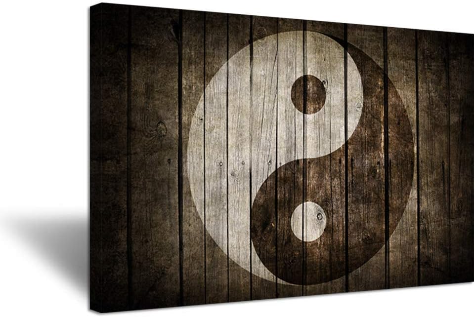 Black and White Yin Yang Symbol Canvas Print 24x36 R7690