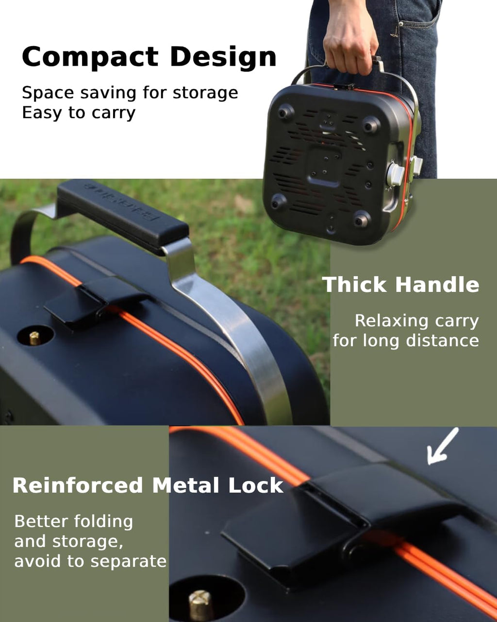 Propane Camping Stove 2 Adjustable Burners with 20,000 BTUs, Portable Folding Camp Stove with Carry Bag K345