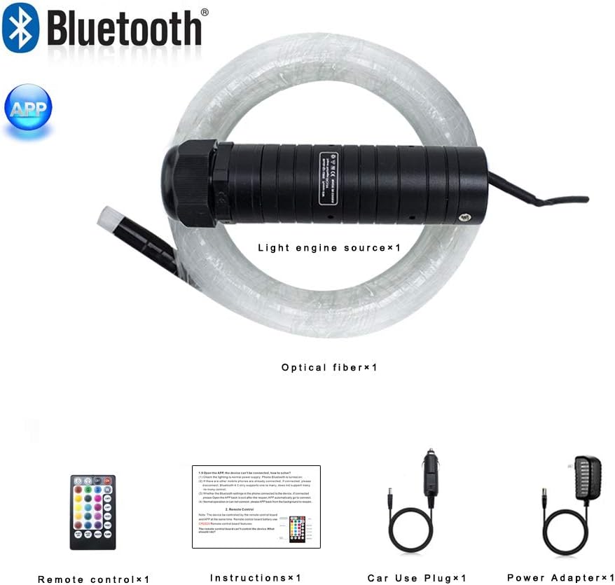 6W Fiber Optic Star Ceiling Light Kit with 295pcs Fiber Cable and RF Remote X67366