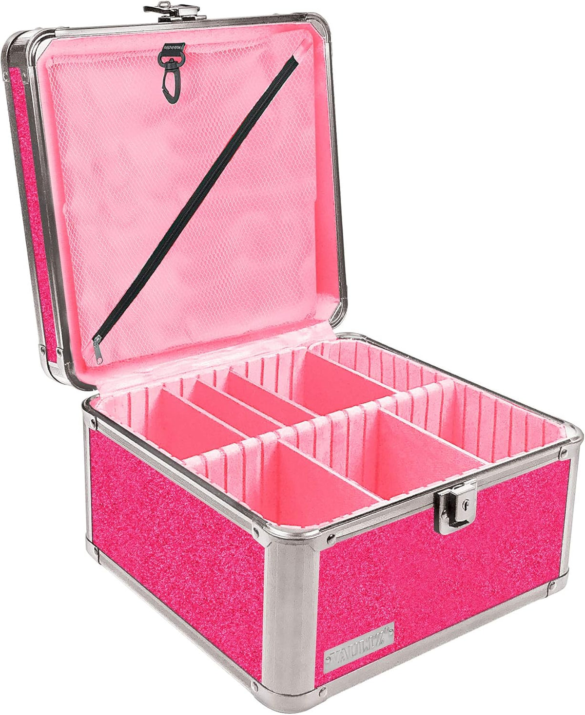 Large Locking Storage Case with Dividers, White M76172