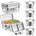 6 Packs Stainless Steel Chafing Dishes Buffet Set with Lids O916