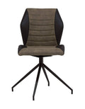 Black Brown Swivel Accent Chair with Metal Base L579497