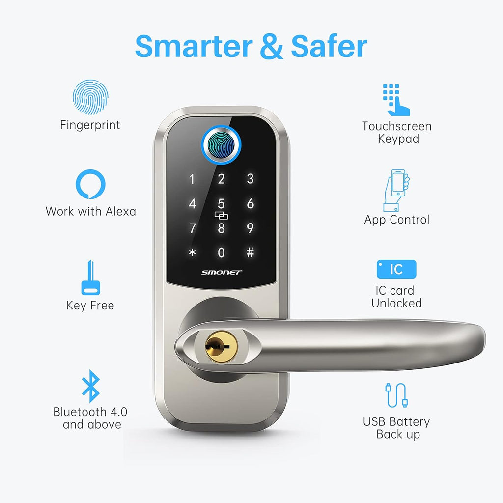 Fingerprint Electronic Deadbolt Lock with Keypads T216