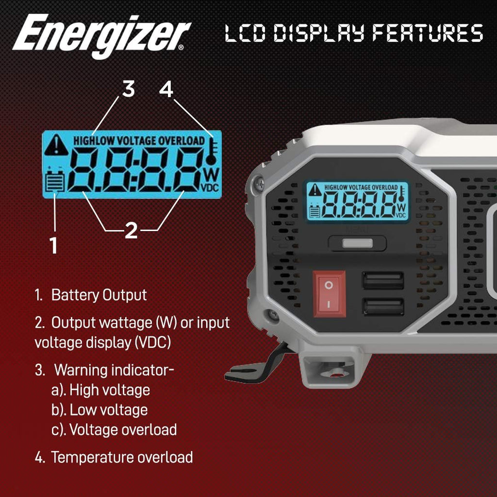2000 Watts Power Inverter, 12v to 110v, Two AC Outlets, Two USB Ports W73323
