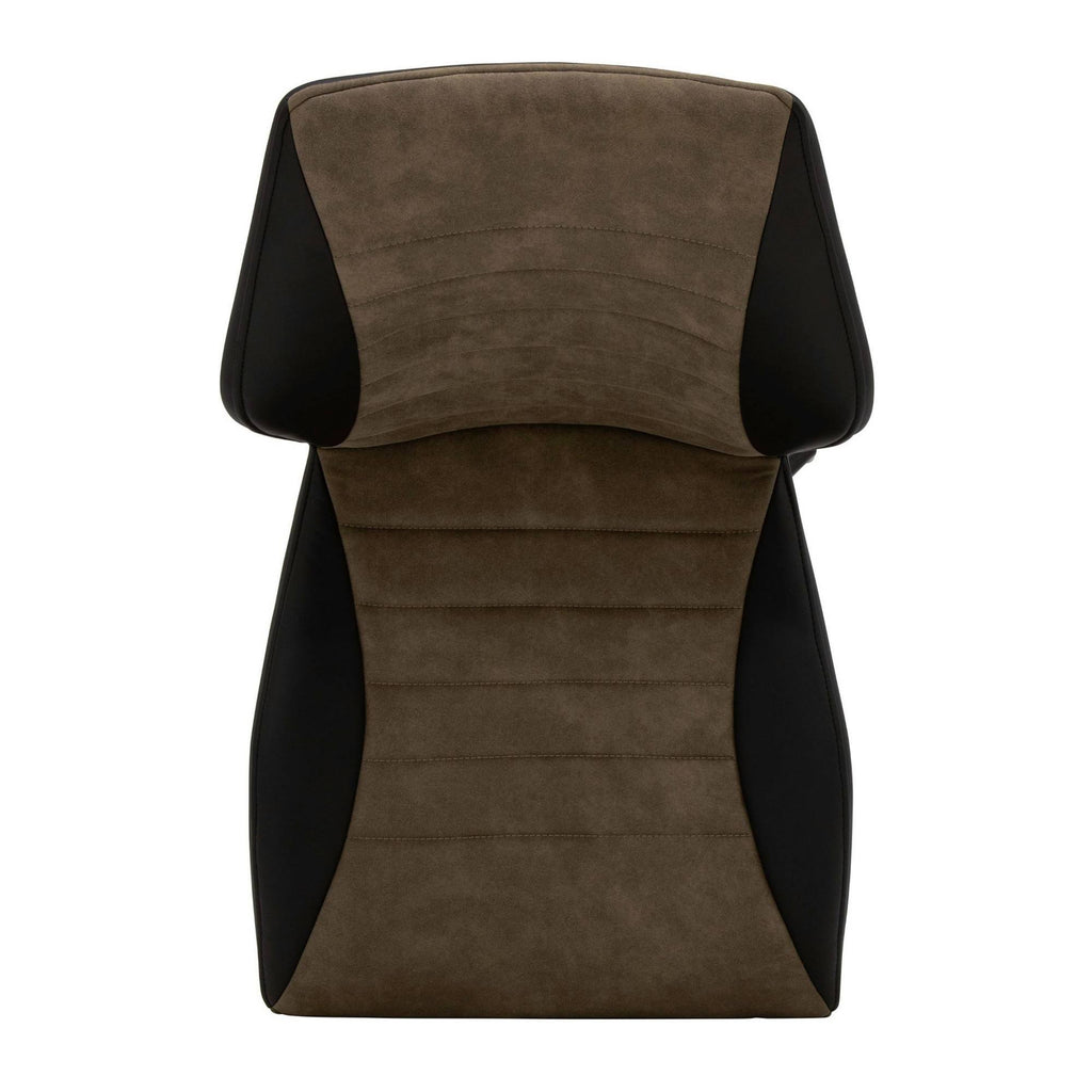 Black Brown Swivel Accent Chair with Metal Base L579497