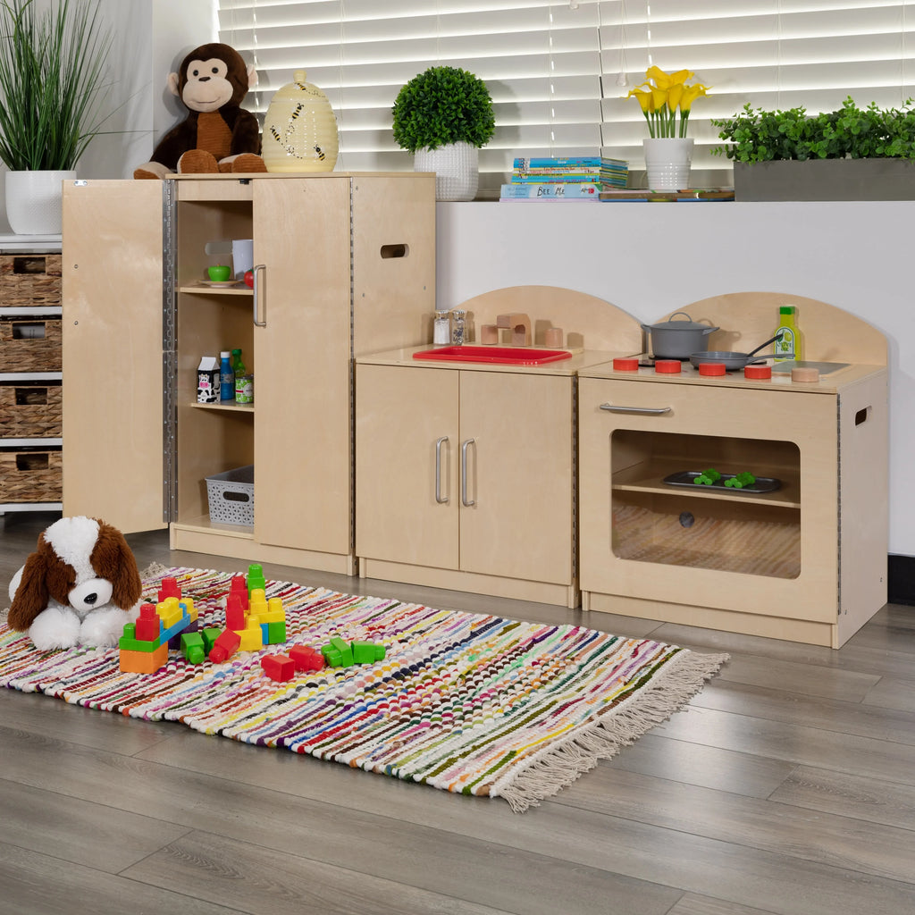 Children's Wooden Kitchen Set with Stove, Sink and Refrigerator J161792