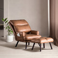 Modern Accent Chair with Ottoman and Adjustable Backrest V54856