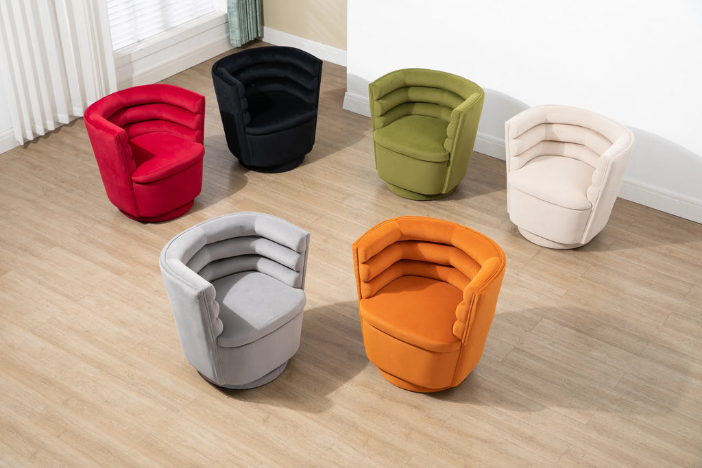 Swivel Barrel Chair with Storage J718