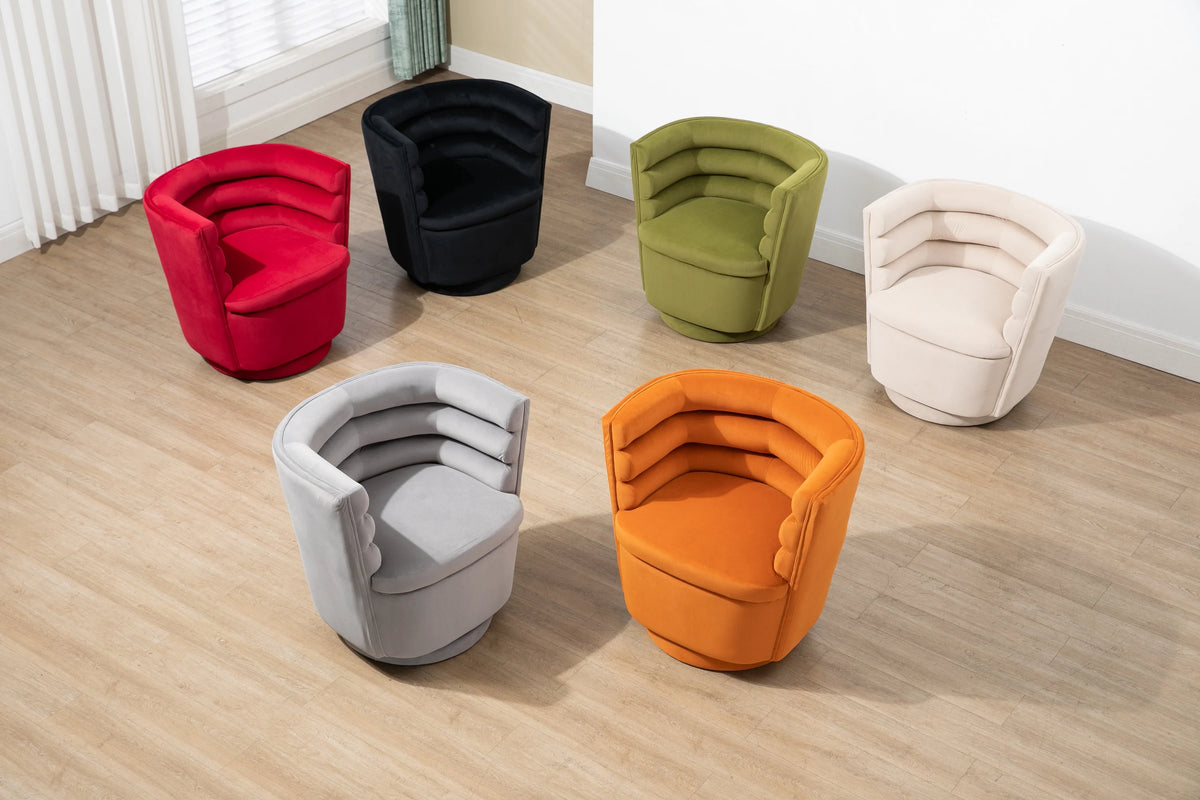 Swivel Barrel Chair with Storage J718