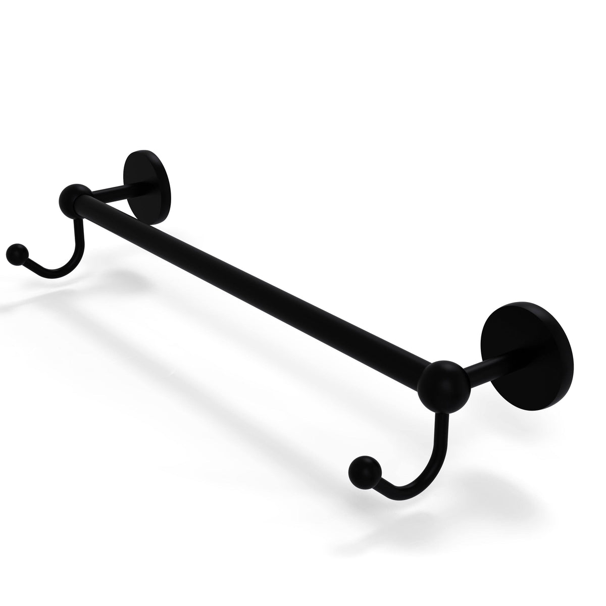 Polished Nickel 36 inch Towel Bar with Integrated Hooks U7120