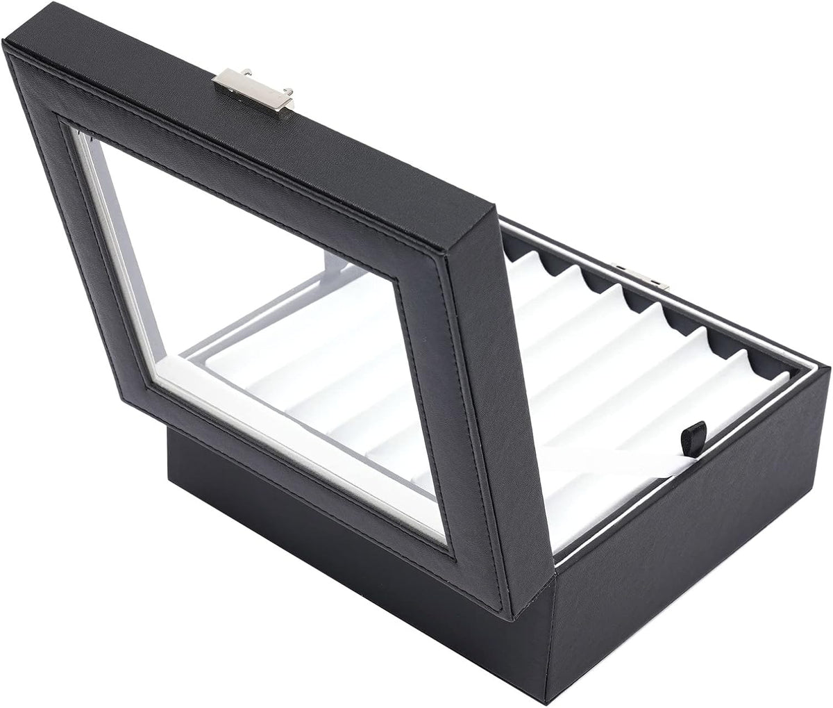 16 Slots Leather Pen Display Box Pen Collector Case with Transparent Window Pack of 2 M13509