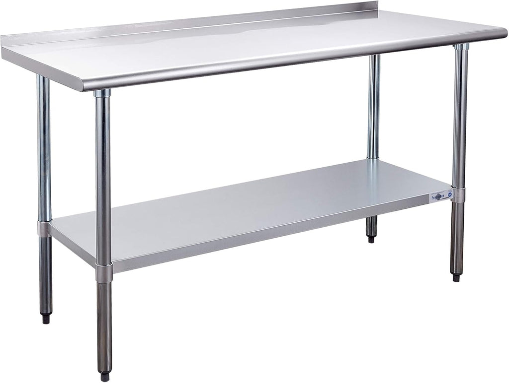 Stainless Steel Commercial Work Table with Backsplash and Undershelf 24×48 Inch B728880