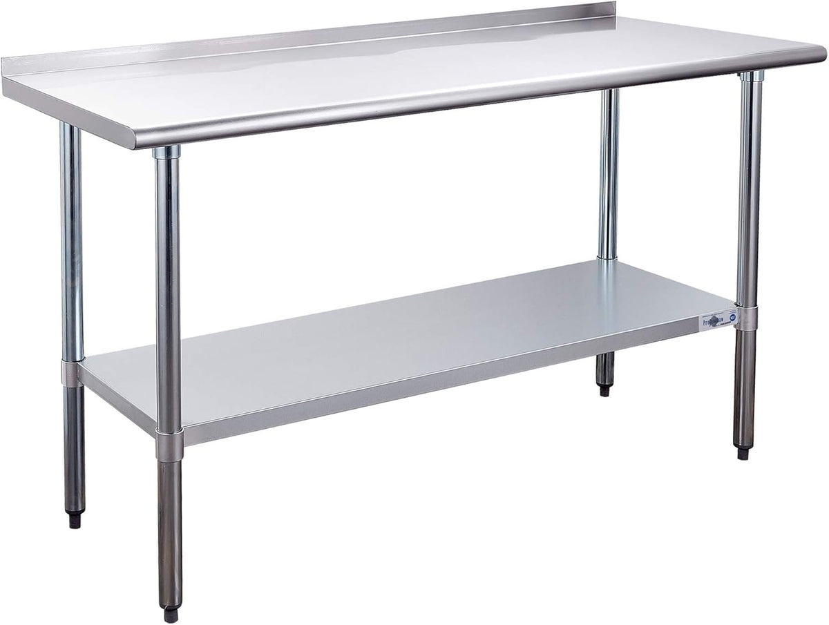Stainless Steel Commercial Work Table with Backsplash and Undershelf 24×48 Inch B728880