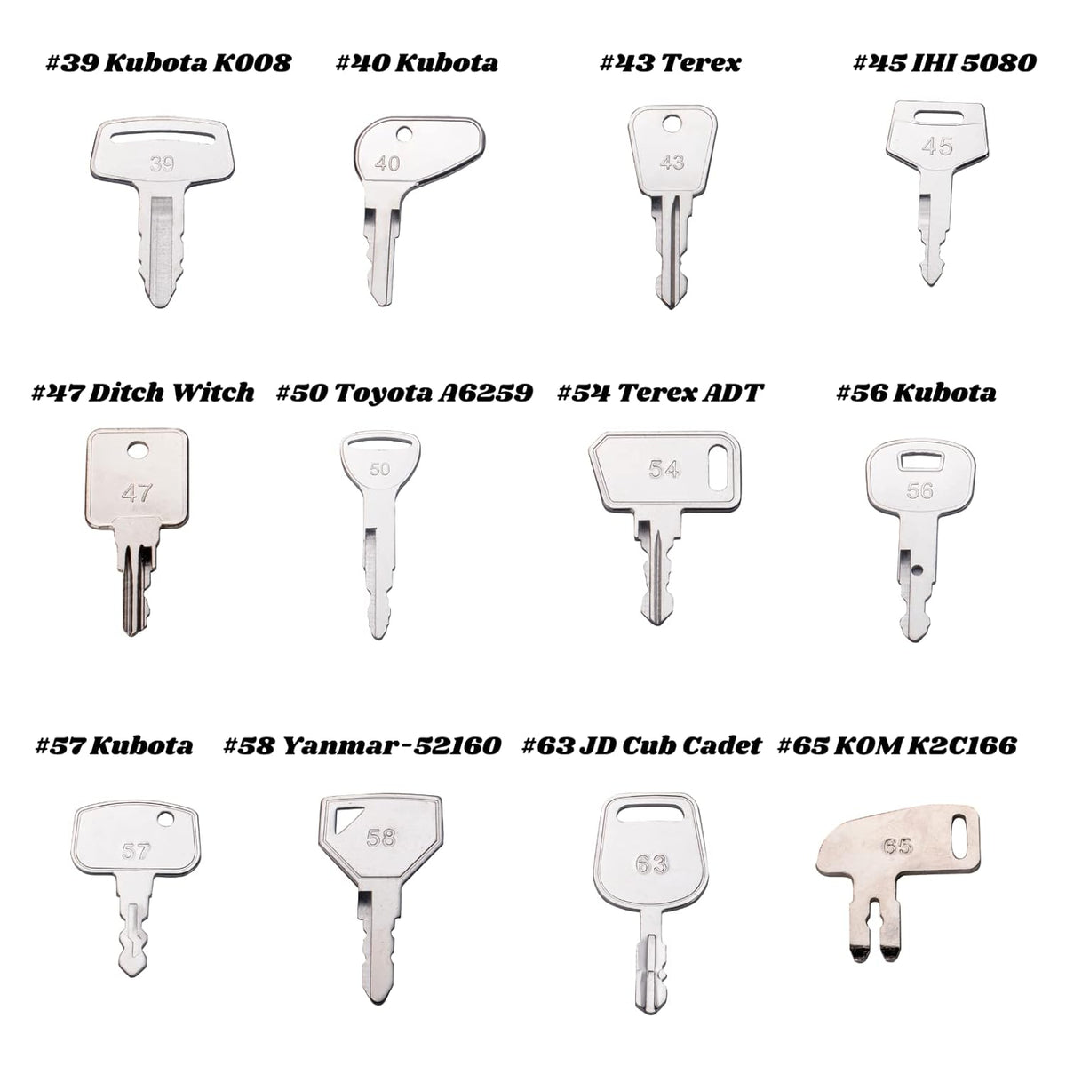 Heavy Equipment 67 Keys Master Set, Construction Ignition Key Set, Pack of 2 X777623